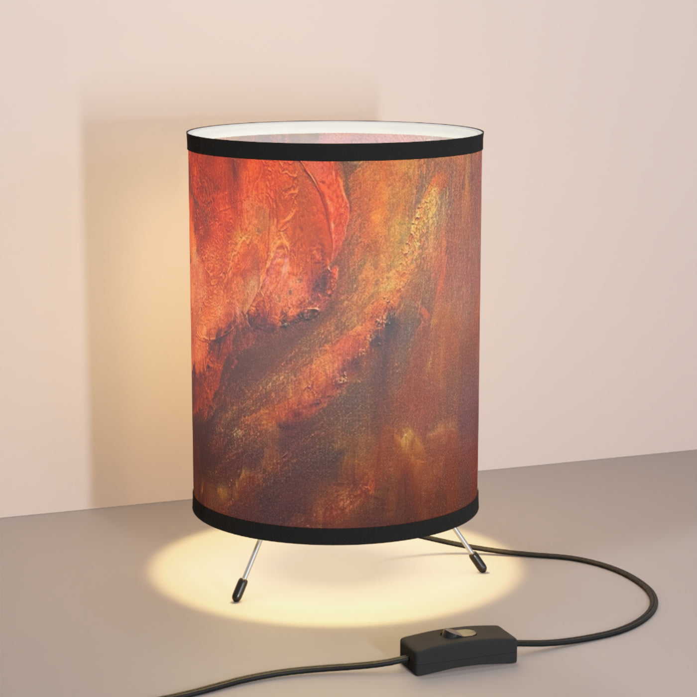 CMS Printed Shade Tripod Lamp